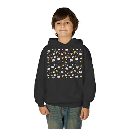Adorable Cat Print Youth Hoodie - Perfect Gift for Young Cat Lovers!