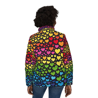 Heart Print Puffer Jacket - Cozy Winter Style That Steals Hearts
