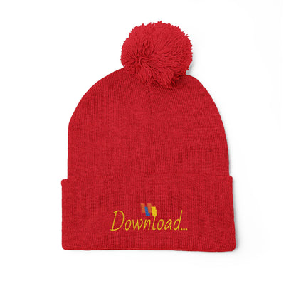 Premium Embroidered Pom-Pom Winter Beanie - Cozy Knit Cap for Ultimate Warmth & Style