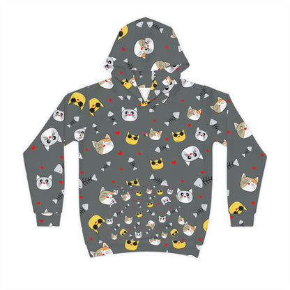 Dark Gray Kids Hoodie - Nature Design | Cozy Children's Pullover for Boys & Girls