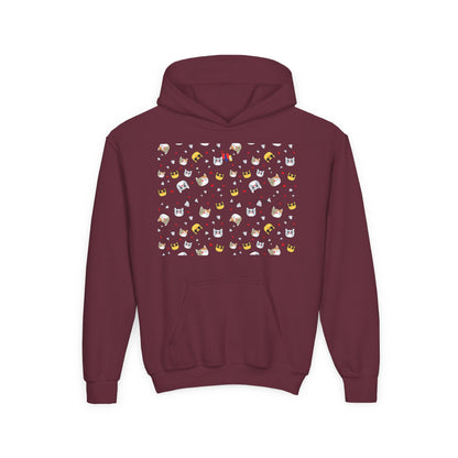 Adorable Cat Print Youth Hoodie - Perfect Gift for Young Cat Lovers!
