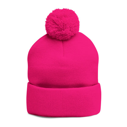 Premium Embroidered Pom-Pom Winter Beanie - Cozy Knit Cap for Ultimate Warmth & Style