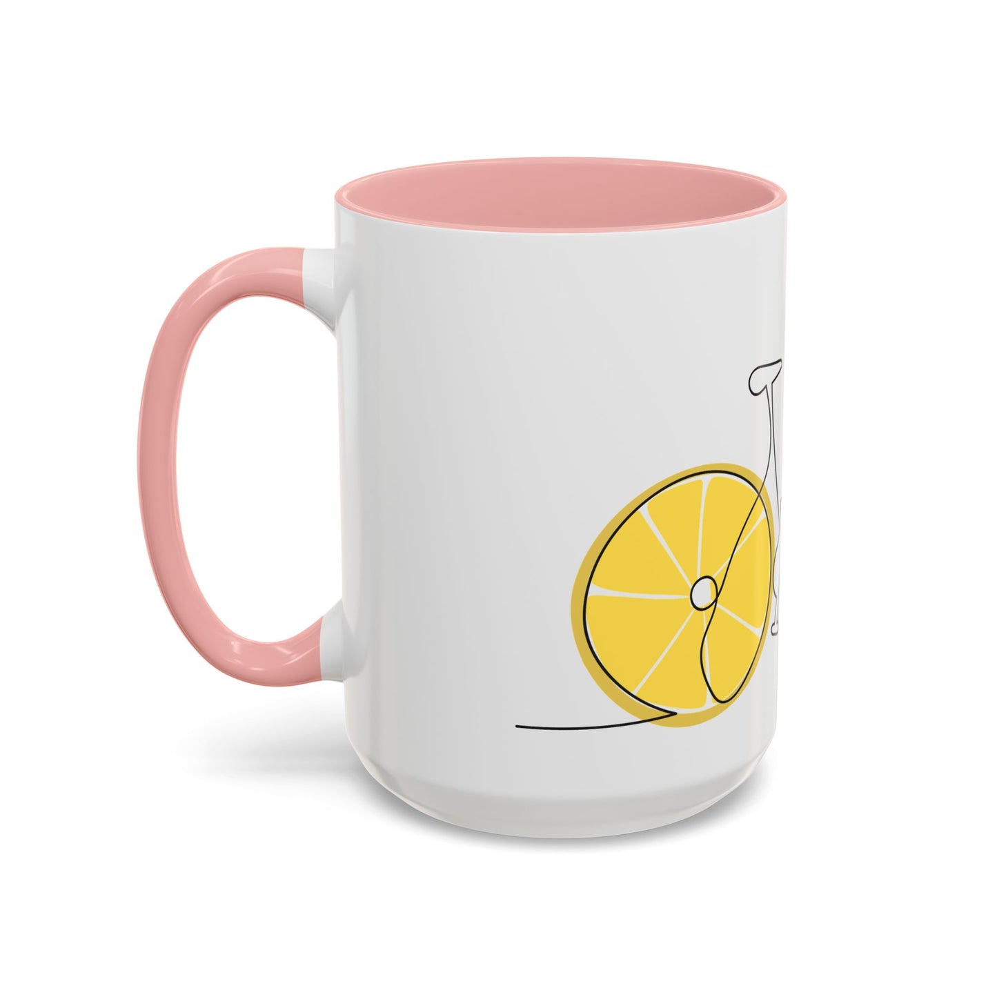 Lemon Bicycle Mug - Whimsical Coffee Cup with Black Handle