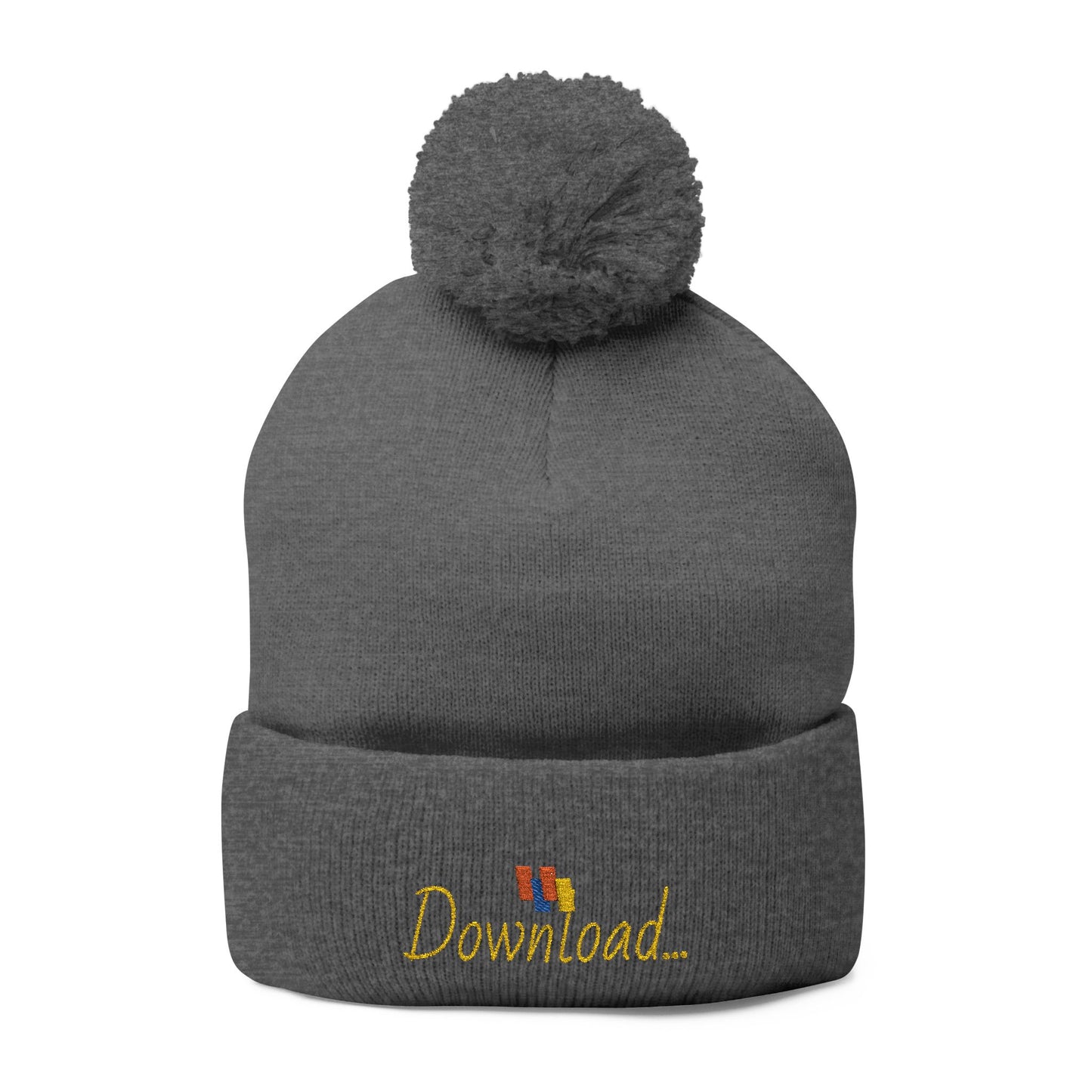 Premium Embroidered Pom-Pom Winter Beanie - Cozy Knit Cap for Ultimate Warmth & Style