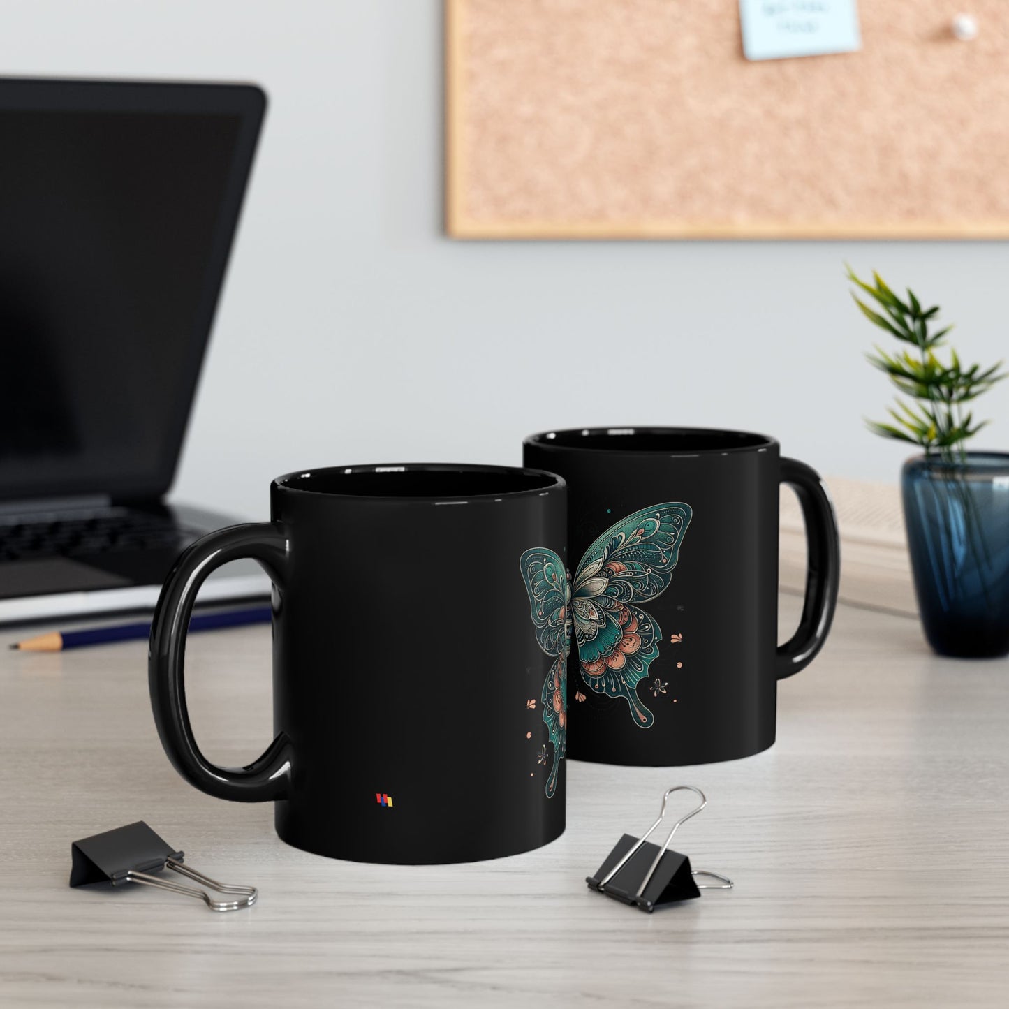 Stunning Butterfly Art Black Mug - Premium Coffee Cup