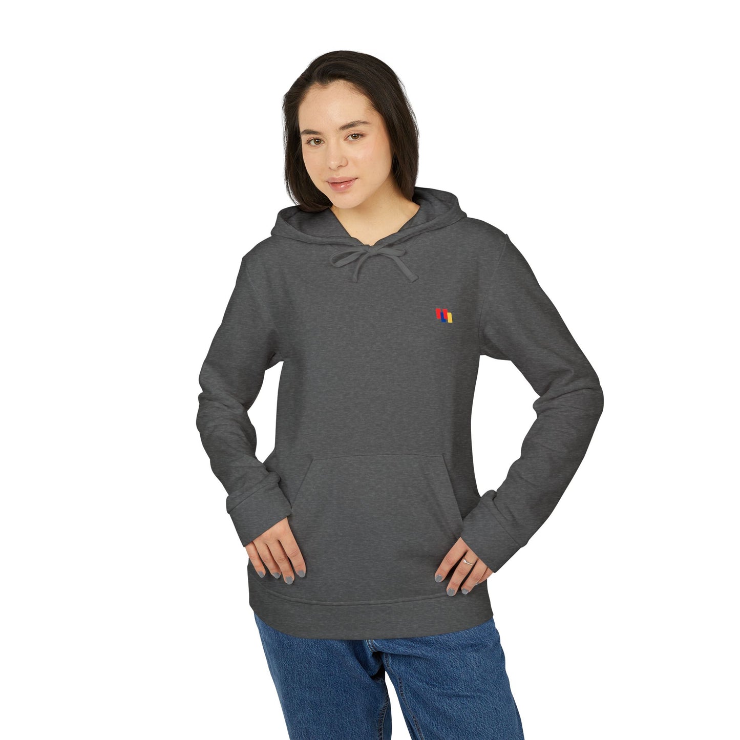 Vibrant Heart Print Hoodie - Cozy Unisex Fleece for Every Adventure
