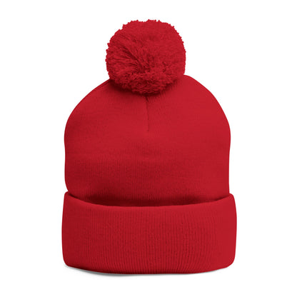 Premium Embroidered Pom-Pom Winter Beanie - Cozy Knit Cap for Ultimate Warmth & Style