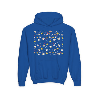 Adorable Cat Print Youth Hoodie - Perfect Gift for Young Cat Lovers!