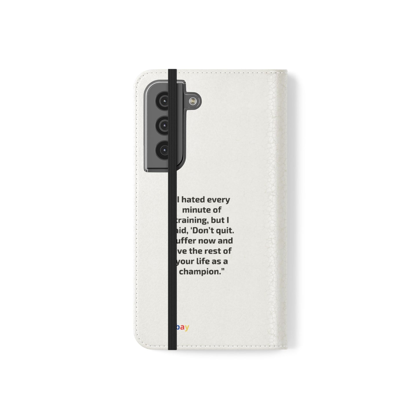 Champion's Motivational iPhone Flip Case | Inspirational Quote Phone Accessory for Fitness Enthusiasts