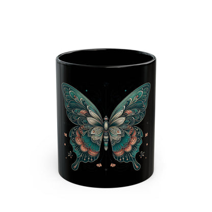 Stunning Butterfly Art Black Mug - Premium Coffee Cup