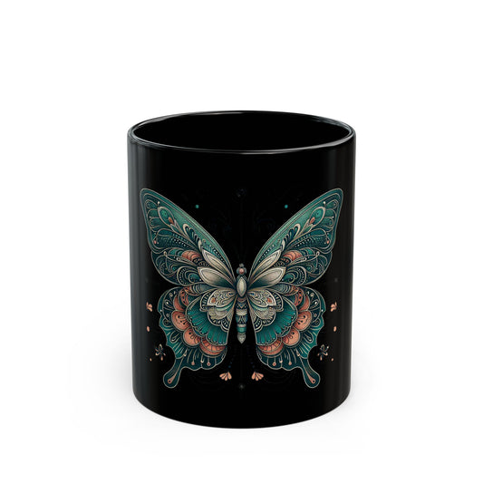 Stunning Butterfly Art Black Mug - Premium Coffee Cup