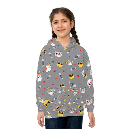 Light Gray Kids Hoodie - Nature-Inspired Design | Cozy Pullover
