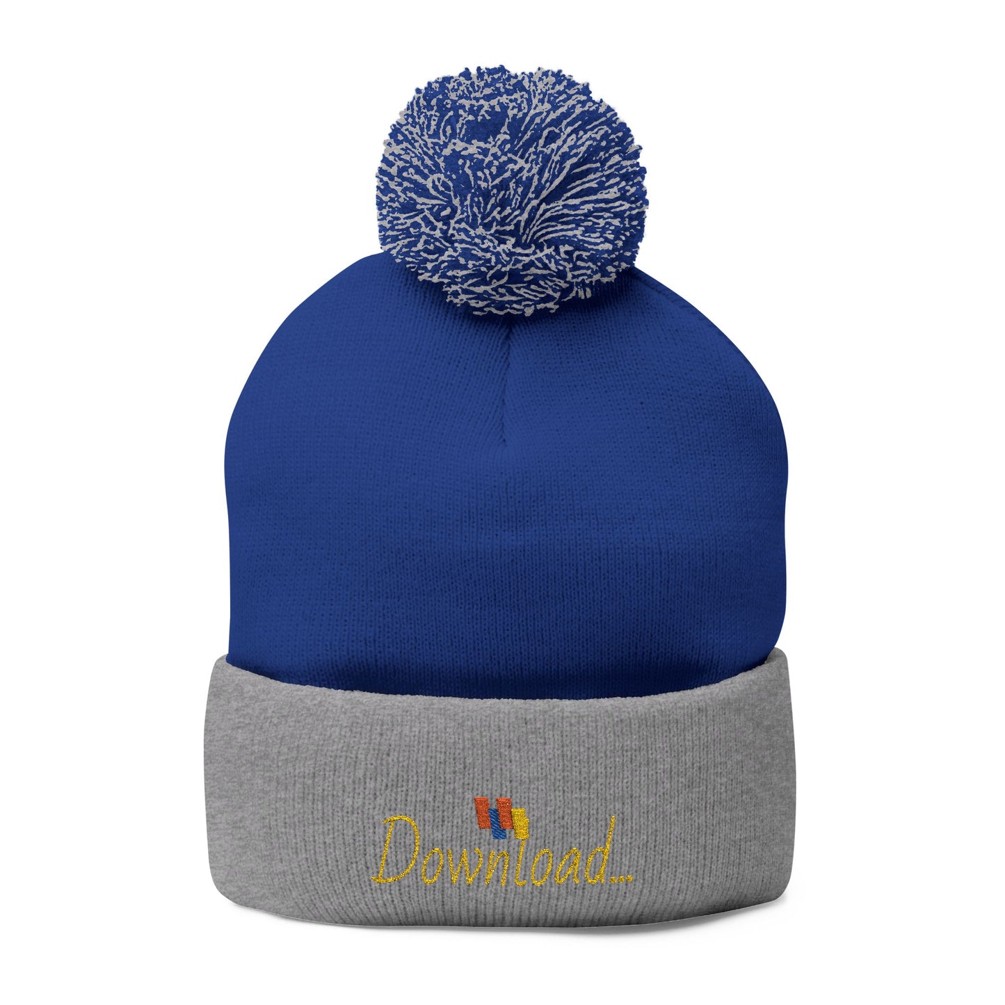 Premium Embroidered Pom-Pom Winter Beanie - Cozy Knit Cap for Ultimate Warmth & Style