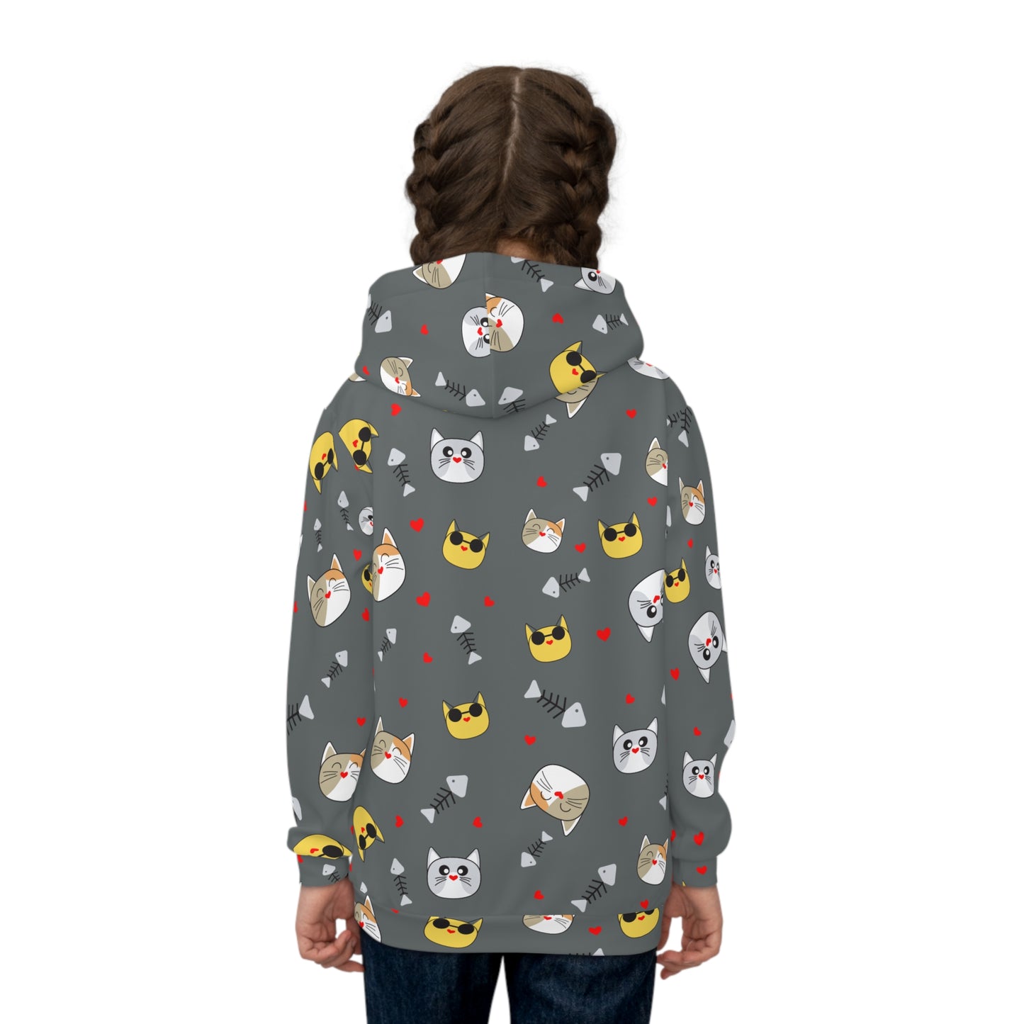 Dark Gray Kids Hoodie - Nature Design | Cozy Children's Pullover for Boys & Girls