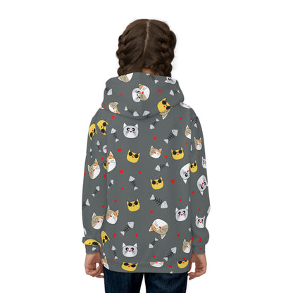 Dark Gray Kids Hoodie - Nature Design | Cozy Children's Pullover for Boys & Girls
