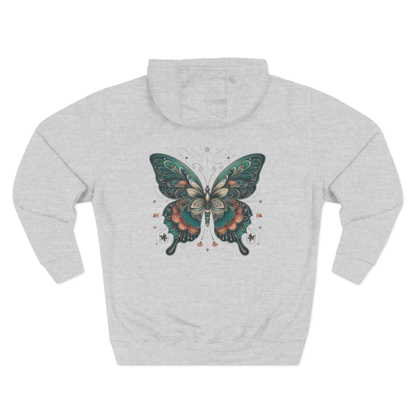 Boho Butterfly Hoodie | Cozy Fleece Unisex Sweatshirt for Nature Lovers | Stylish Spring Layering
