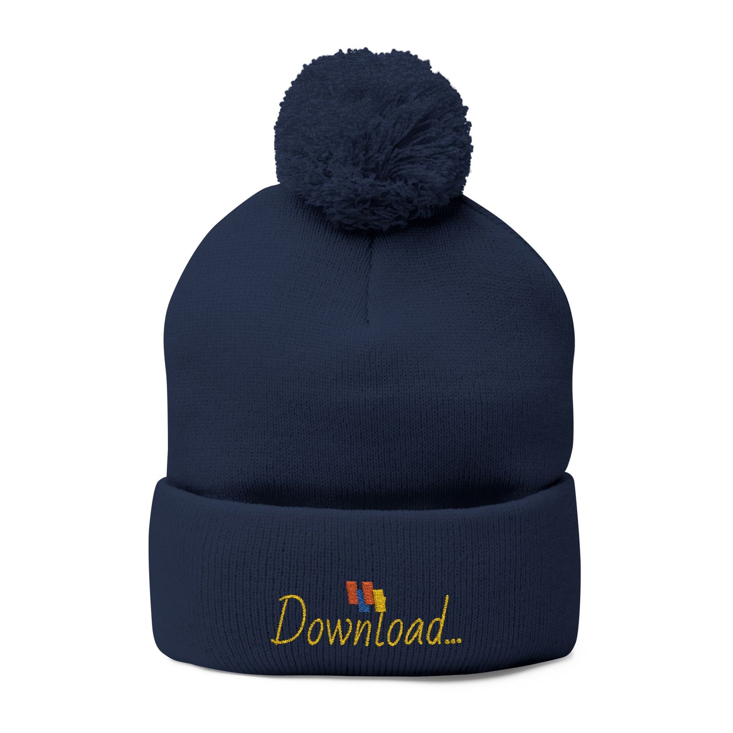Premium Embroidered Pom-Pom Winter Beanie - Cozy Knit Cap for Ultimate Warmth & Style