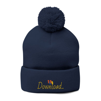 Premium Embroidered Pom-Pom Winter Beanie - Cozy Knit Cap for Ultimate Warmth & Style