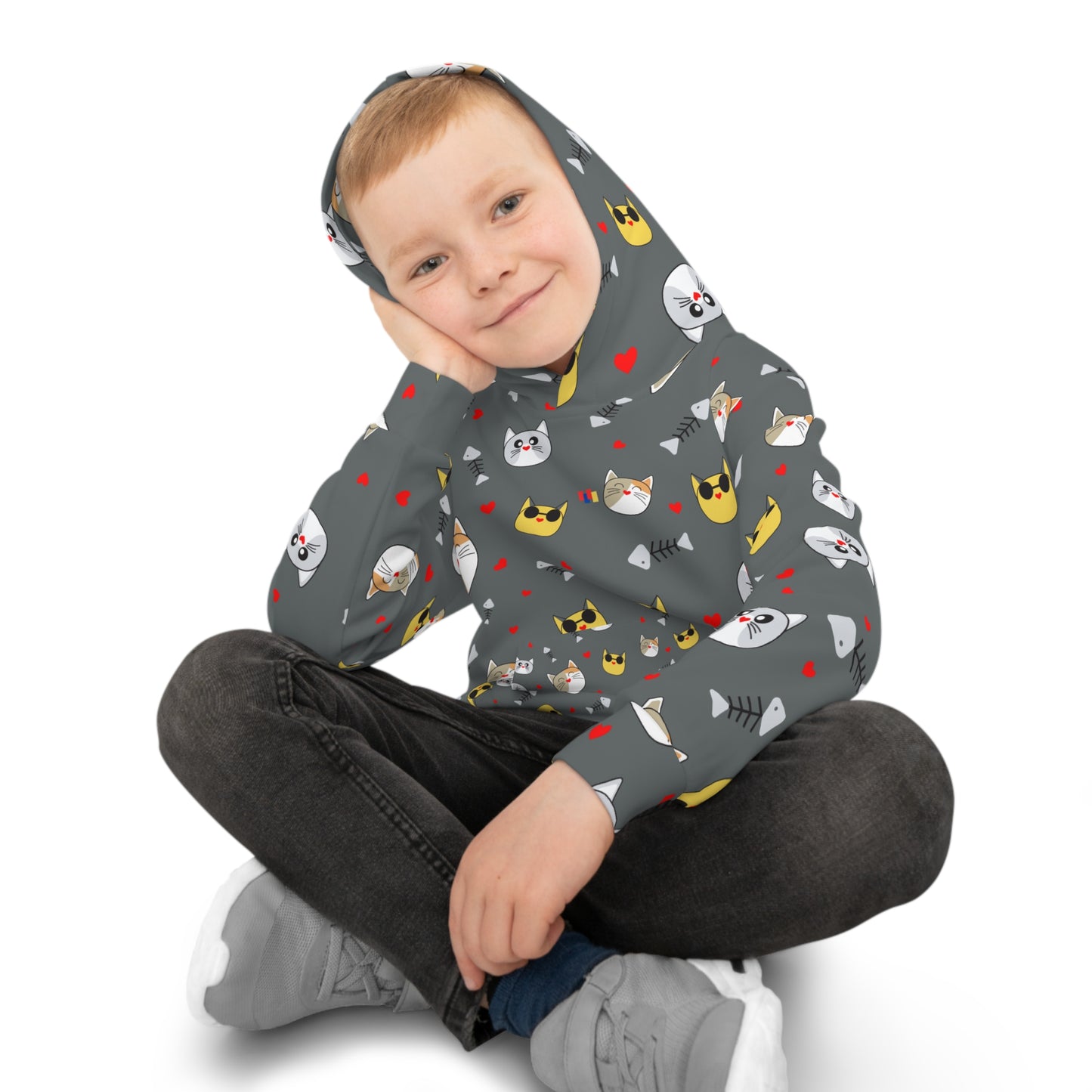 Dark Gray Kids Hoodie - Nature Design | Cozy Children's Pullover for Boys & Girls