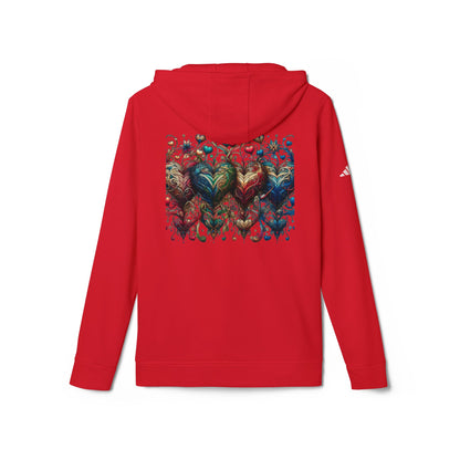 Vibrant Heart Print Hoodie - Cozy Unisex Fleece for Every Adventure