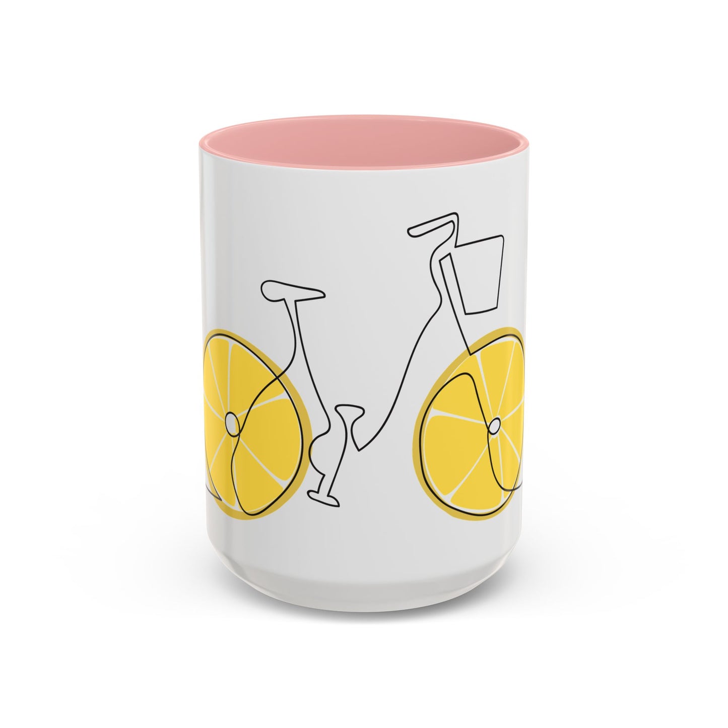 Lemon Bicycle Mug - Whimsical Coffee Cup with Black Handle