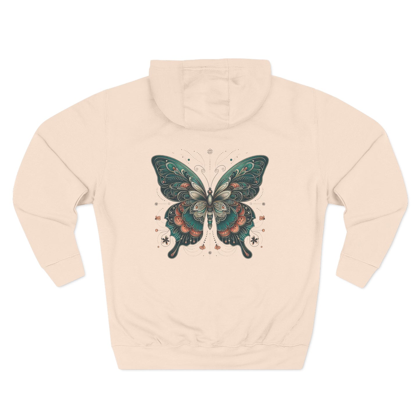 Boho Butterfly Hoodie | Cozy Fleece Unisex Sweatshirt for Nature Lovers | Stylish Spring Layering