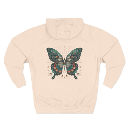 Boho Butterfly Hoodie | Cozy Fleece Unisex Sweatshirt for Nature Lovers | Stylish Spring Layering