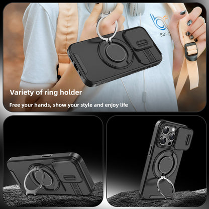 Magnetic Sliding Window Phone Case for iPhone 11-17 Pro Max - Effortless Access & Stylish Protection