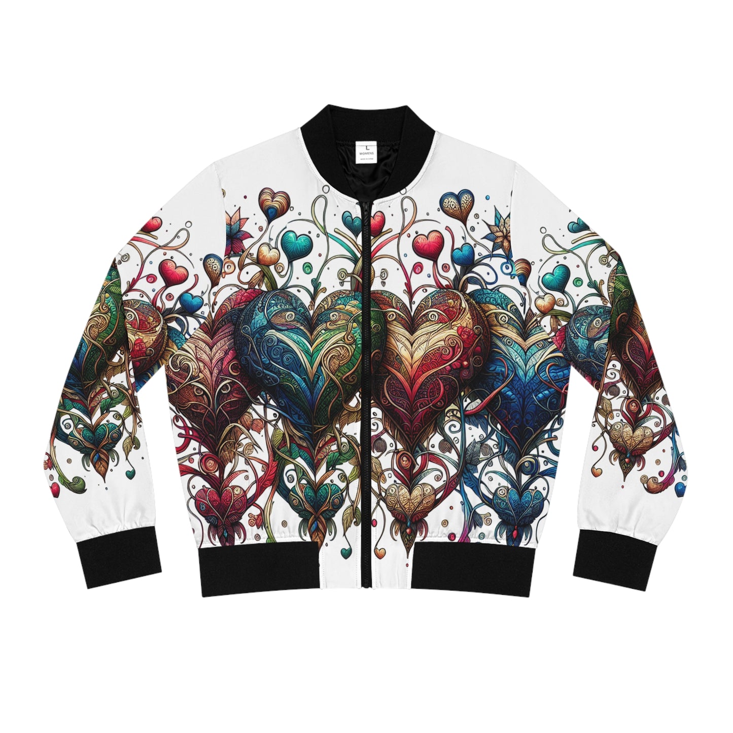 Colorful Heart Bomber Jacket - Turn Heads & Steal Hearts!