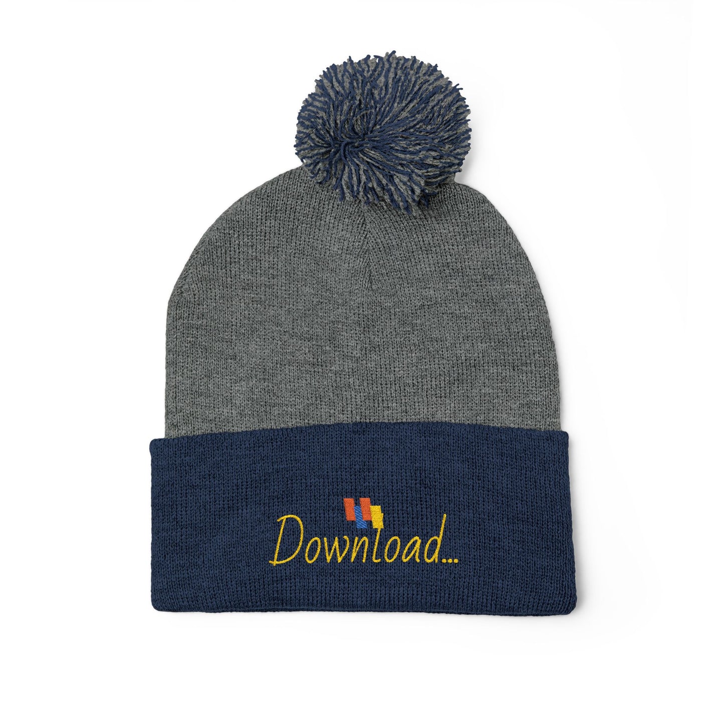 Premium Embroidered Pom-Pom Winter Beanie - Cozy Knit Cap for Ultimate Warmth & Style