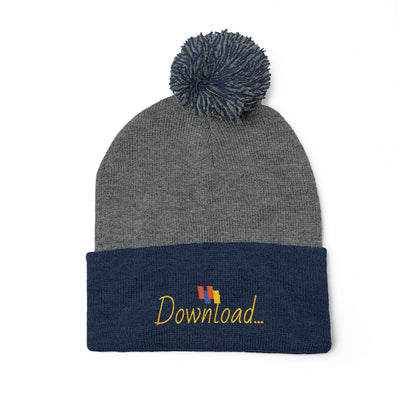 Premium Embroidered Pom-Pom Winter Beanie - Cozy Knit Cap for Ultimate Warmth & Style