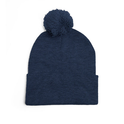 Premium Embroidered Pom-Pom Winter Beanie - Cozy Knit Cap for Ultimate Warmth & Style