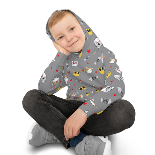 Light Gray Kids Hoodie - Nature-Inspired Design | Cozy Pullover