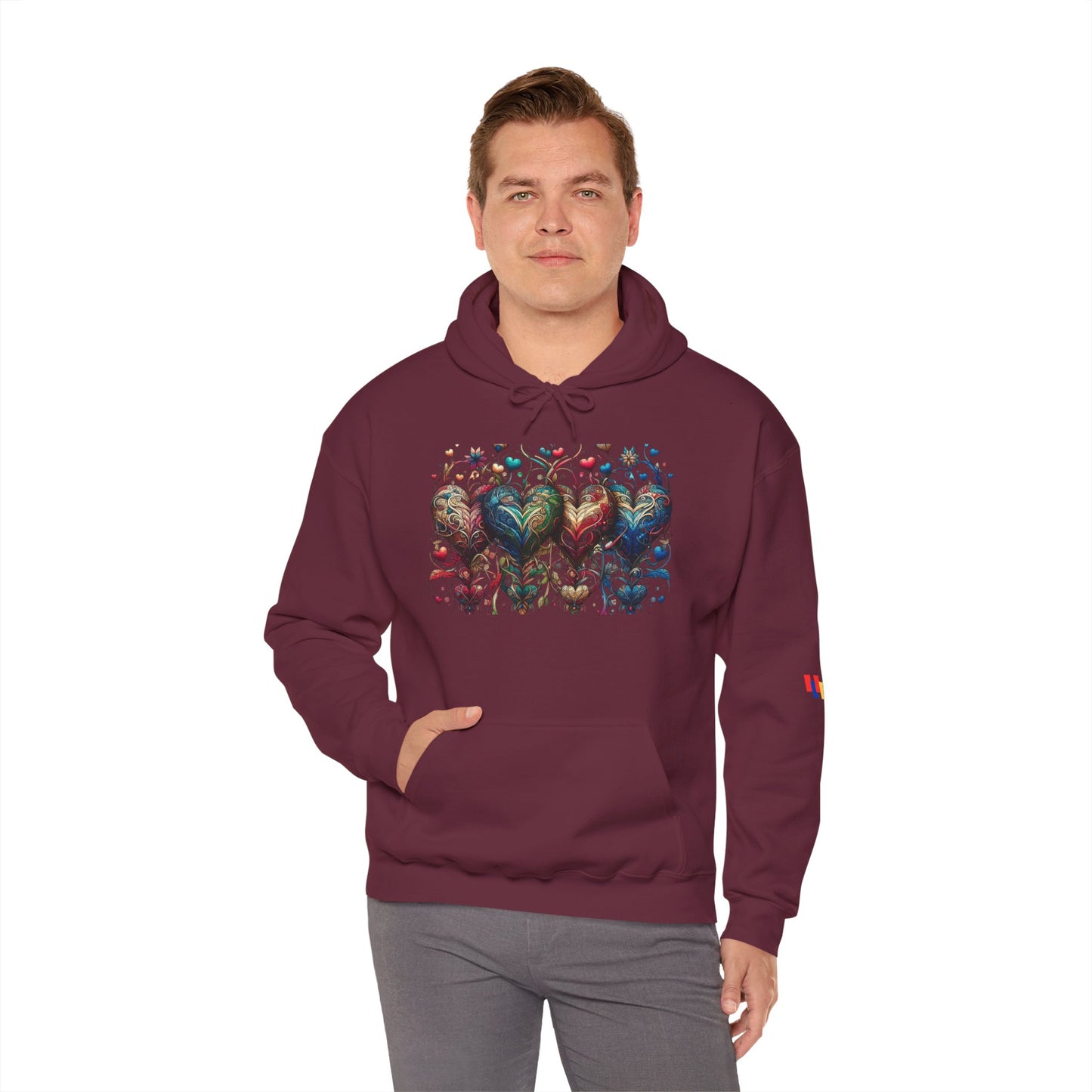 Love-Struck Hearts Hoodie - Ultra-Soft Unisex Comfort That Steals Hearts