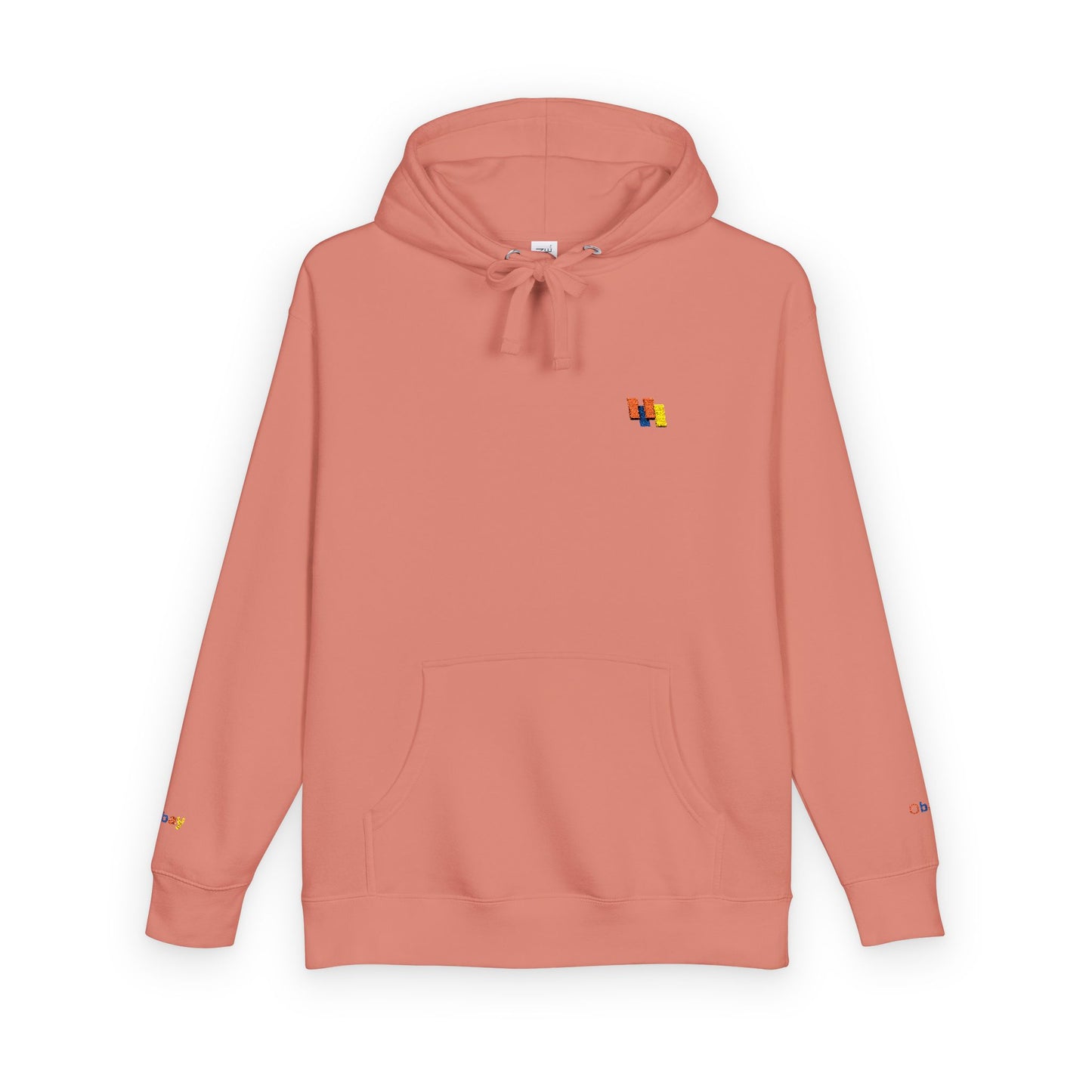 Obay Soft Peach Embroidered Fleece Hoodie | Cozy Unisex Layer for Spring Style & Everyday Comfort