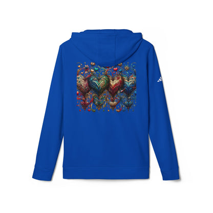 Vibrant Heart Print Hoodie - Cozy Unisex Fleece for Every Adventure