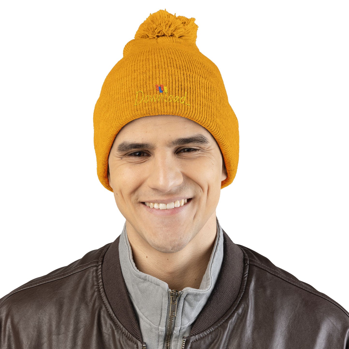 Premium Embroidered Pom-Pom Winter Beanie - Cozy Knit Cap for Ultimate Warmth & Style