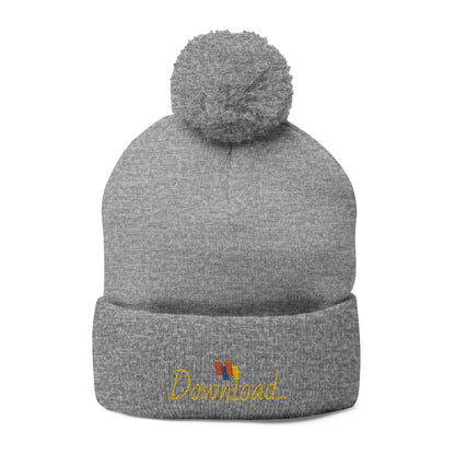Premium Embroidered Pom-Pom Winter Beanie - Cozy Knit Cap for Ultimate Warmth & Style