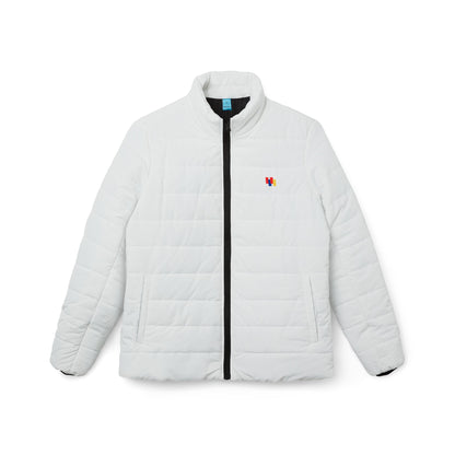 Obay White Women's Colorful Heart Puffer Jacket - Stylish Winter Coat