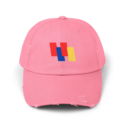 Trendy Co. Color Block Distressed Cap - Casual Unisex Hat for Summer Style & Hipster Gifting