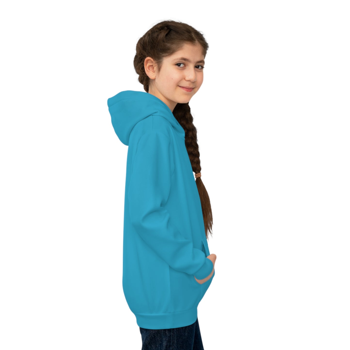 Vibrant Blue Kids Adventure Hoodie - Cozy Nature-Inspired Design