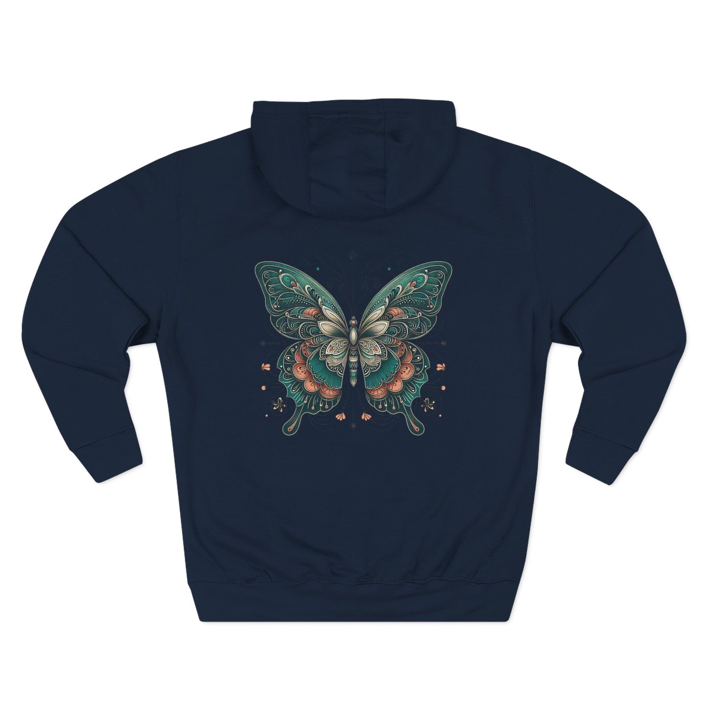 Boho Butterfly Hoodie | Cozy Fleece Unisex Sweatshirt for Nature Lovers | Stylish Spring Layering