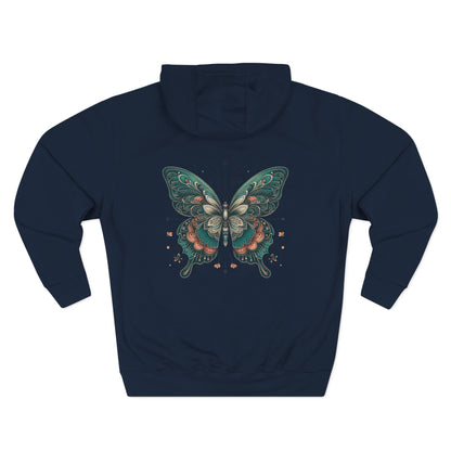 Boho Butterfly Hoodie | Cozy Fleece Unisex Sweatshirt for Nature Lovers | Stylish Spring Layering
