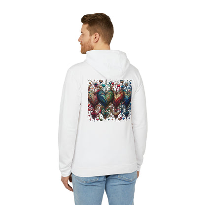 Vibrant Heart Print Hoodie - Cozy Unisex Fleece for Every Adventure