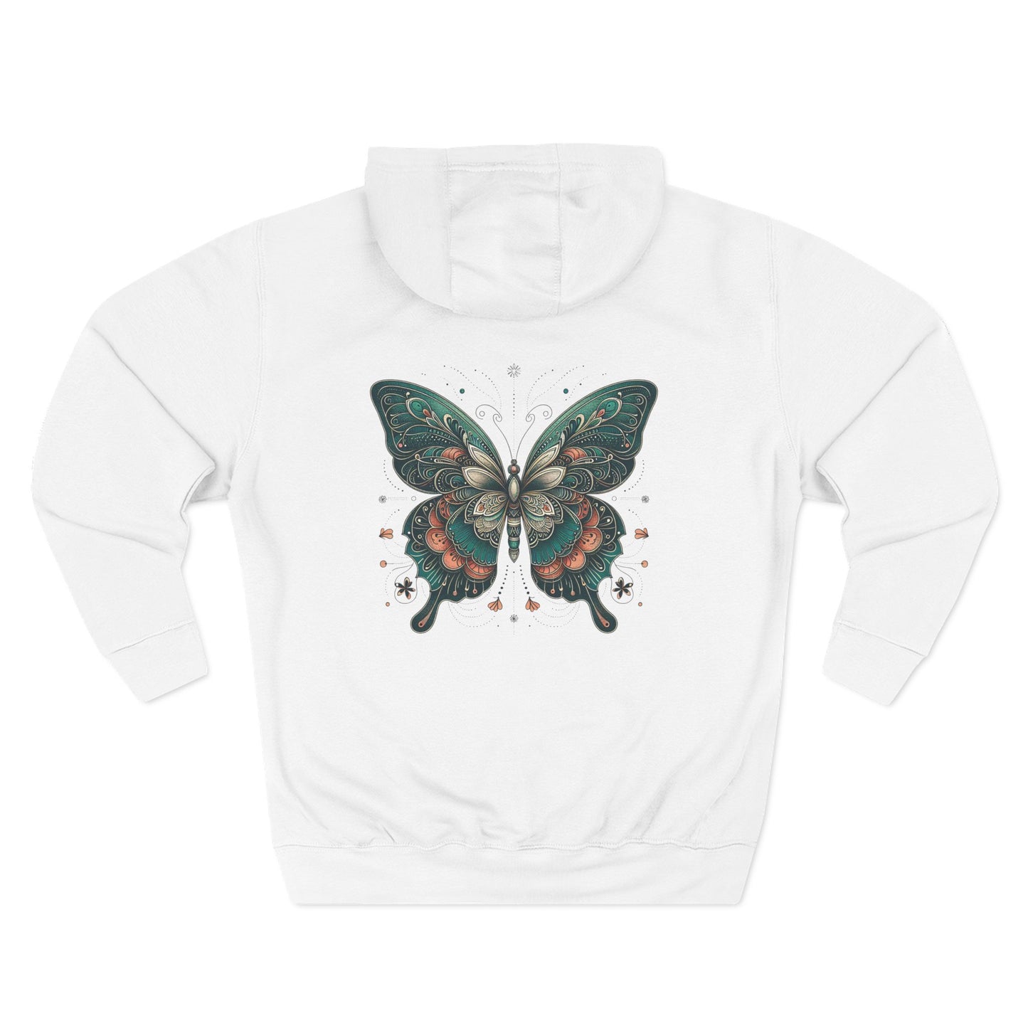 Boho Butterfly Hoodie | Cozy Fleece Unisex Sweatshirt for Nature Lovers | Stylish Spring Layering