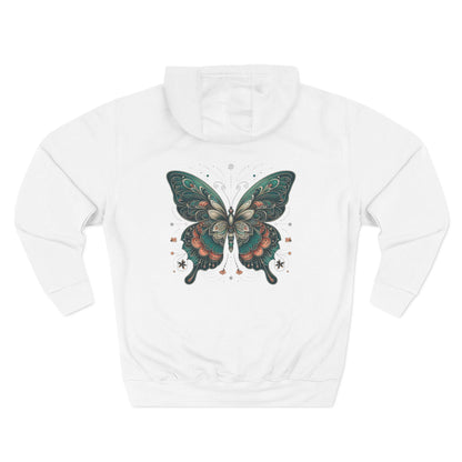 Boho Butterfly Hoodie | Cozy Fleece Unisex Sweatshirt for Nature Lovers | Stylish Spring Layering