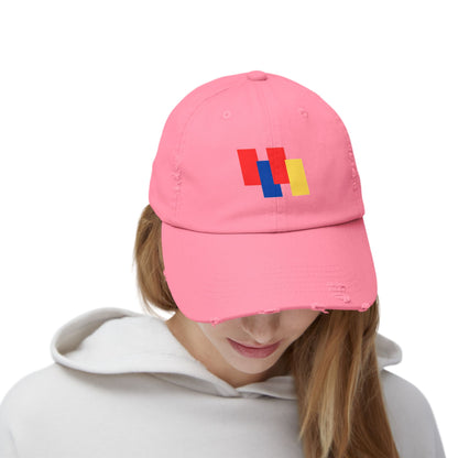 Trendy Co. Color Block Distressed Cap - Casual Unisex Hat for Summer Style & Hipster Gifting