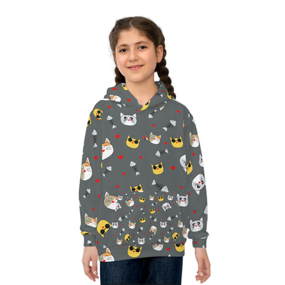 Dark Gray Kids Hoodie - Nature Design | Cozy Children's Pullover for Boys & Girls