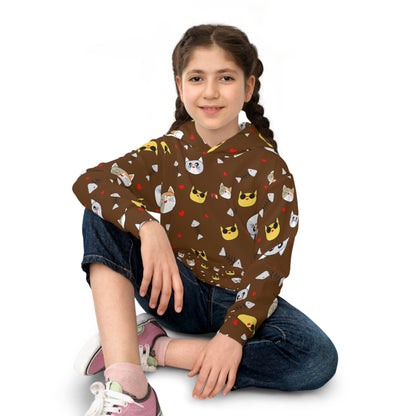 Adorable Cat Hoodie for Kids - Super Soft & Cozy Animal Print Sweatshirt