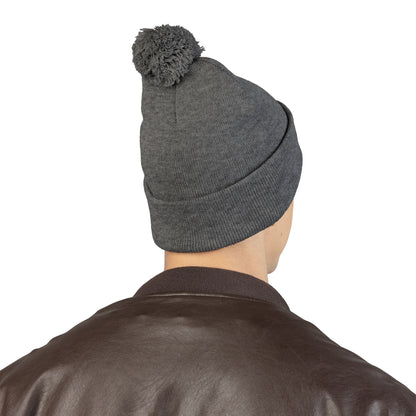 Premium Embroidered Pom-Pom Winter Beanie - Cozy Knit Cap for Ultimate Warmth & Style